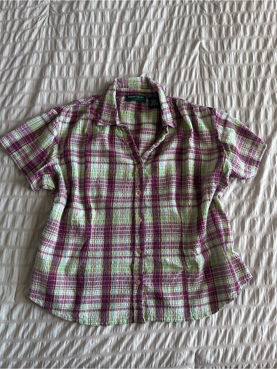 Lemon Grass Studio Tops - Lemon Grass Studio Plaid Button Up Shirt (L)